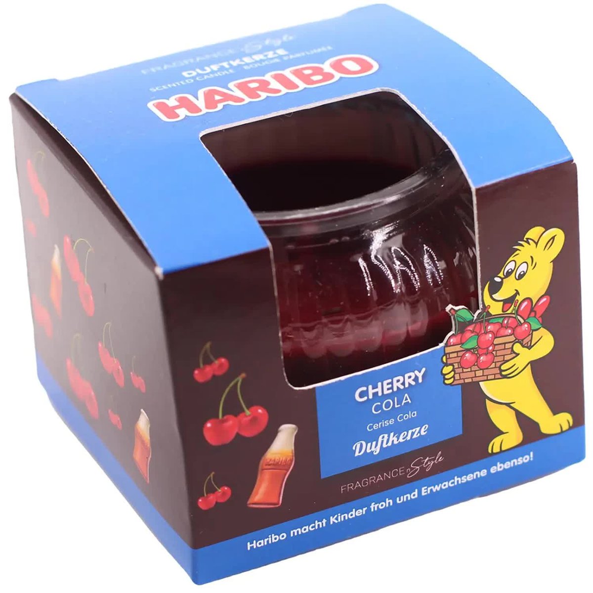 Świeczka zapachowa Haribo w pudełku 85 g - Cherry Cola