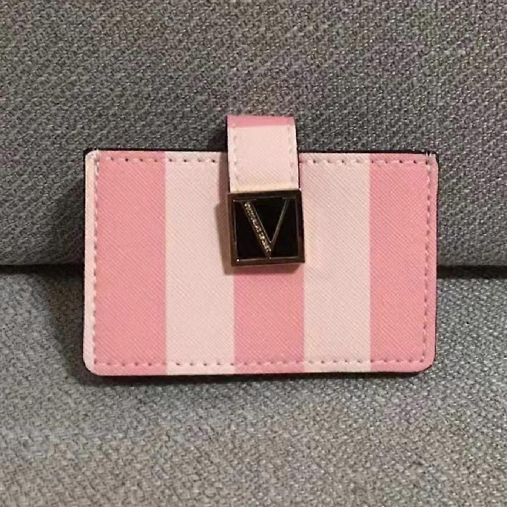 VS PINK Signature Akordeon Karta kredytowa Moneta Puse Portfel Snap Card Holder Różowy(.2576)