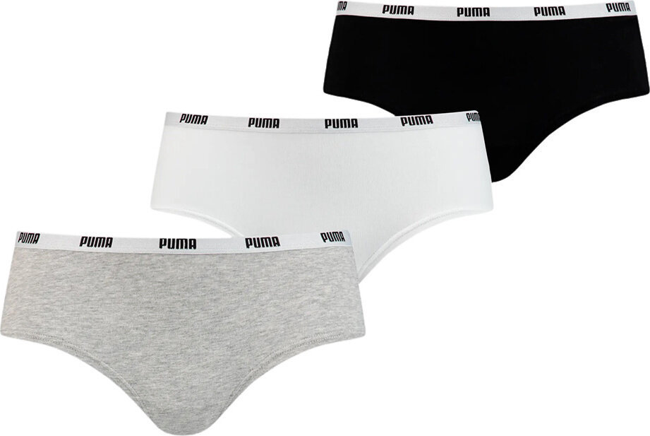 Bielizna damska Puma Hipster 3P Pack biało-szaro-czarne 5030070 01 / 907592 01-XS