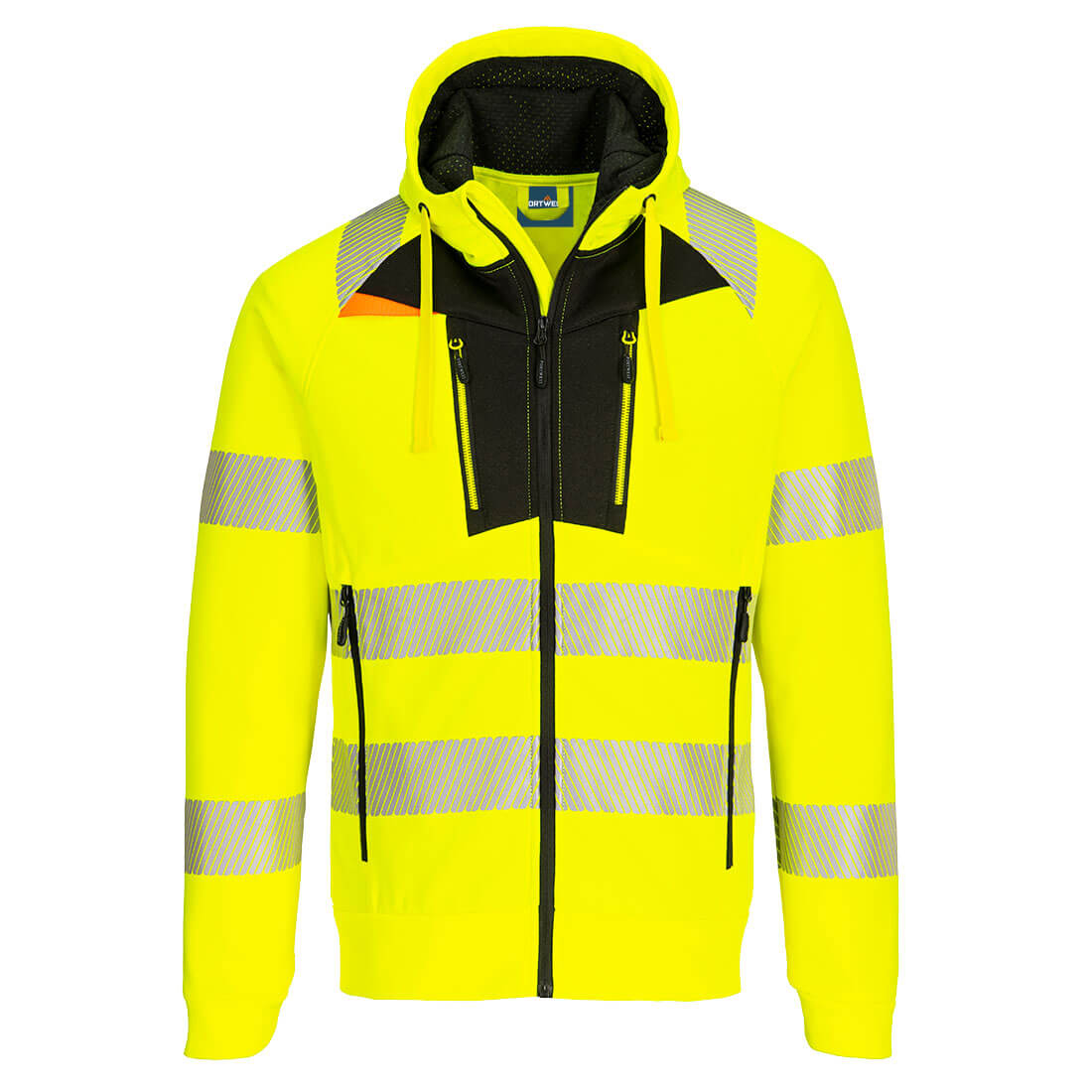 PORTWEST DX477 BLUZA OSTRZEGAWCZA DX4 ZE STÓJKĄ ZAPINANA NA ZAMEK; ŻÓŁTY/CZARNY