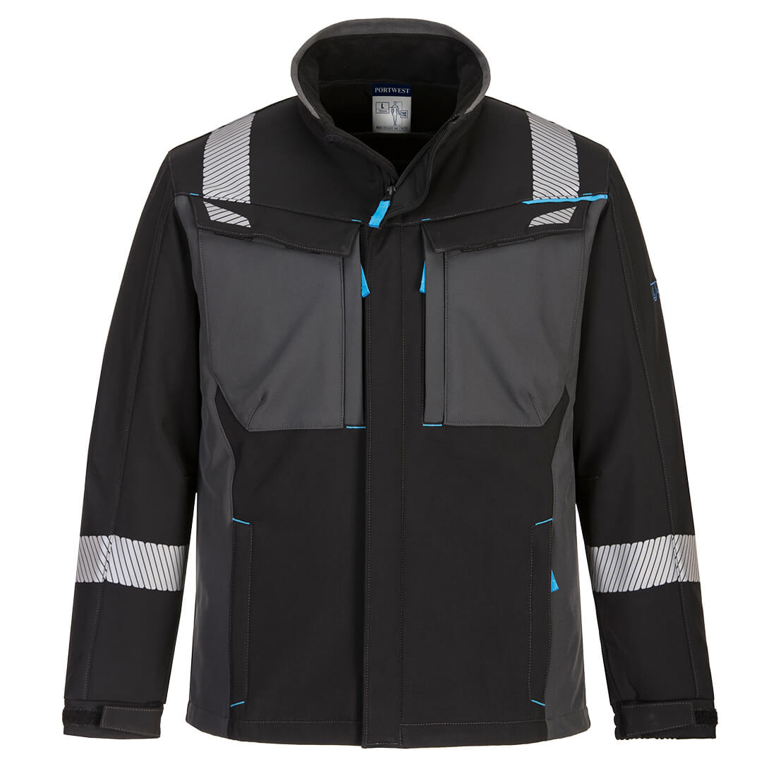 PORTWEST FR704 KURTKA TRUDNOPALNA I ANTYSTATYCZNA SOFTSHELL WX3; CZARNY