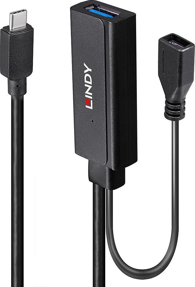 Kabel USB Lindy 2x USB-A - USB-C 3 m Czarny 43352