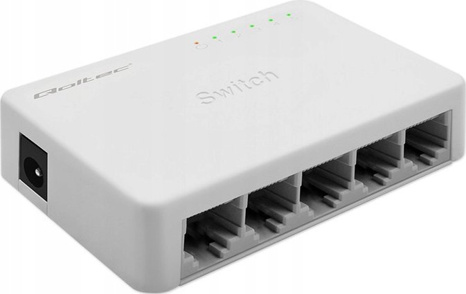 Switch Qoltec Switch niezarządzalny Qoltec przełącznik sieciowy 5 x port RJ45 1000Mbps Fast Ethernet LAN