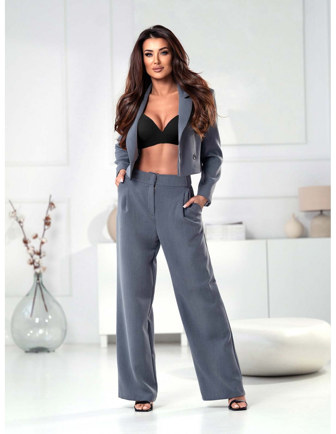 Gładki biustonosz bezszwowy ZELLIA - czarny