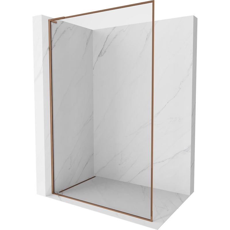 Mexen Kioto-XF L ścianka prysznicowa Walk-in z ramką 60 x 202 cm, transparent 10 mm, różowe złoto - 800-060-174-60-00-XF