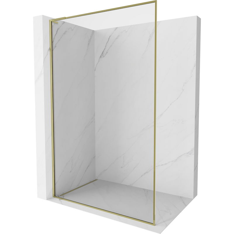 Mexen Kioto-F L ścianka prysznicowa Walk-in z ramką 95 x 202 cm, transparent 8 mm, złota - 800-095-174-50-00