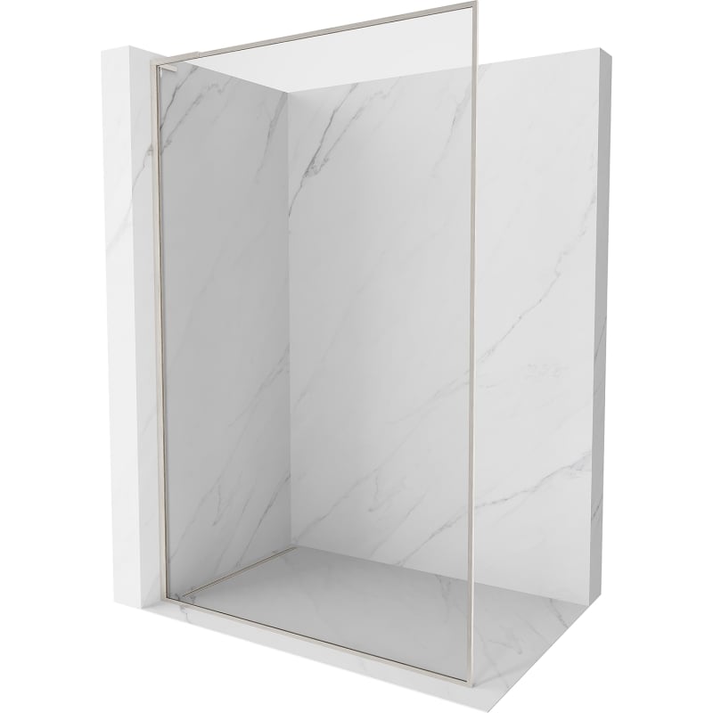Mexen Kioto-XF L ścianka prysznicowa Walk-in z ramką 70 x 202 cm, transparent 10 mm, nikiel szczotkowany - 800-070-174-97-00-XF