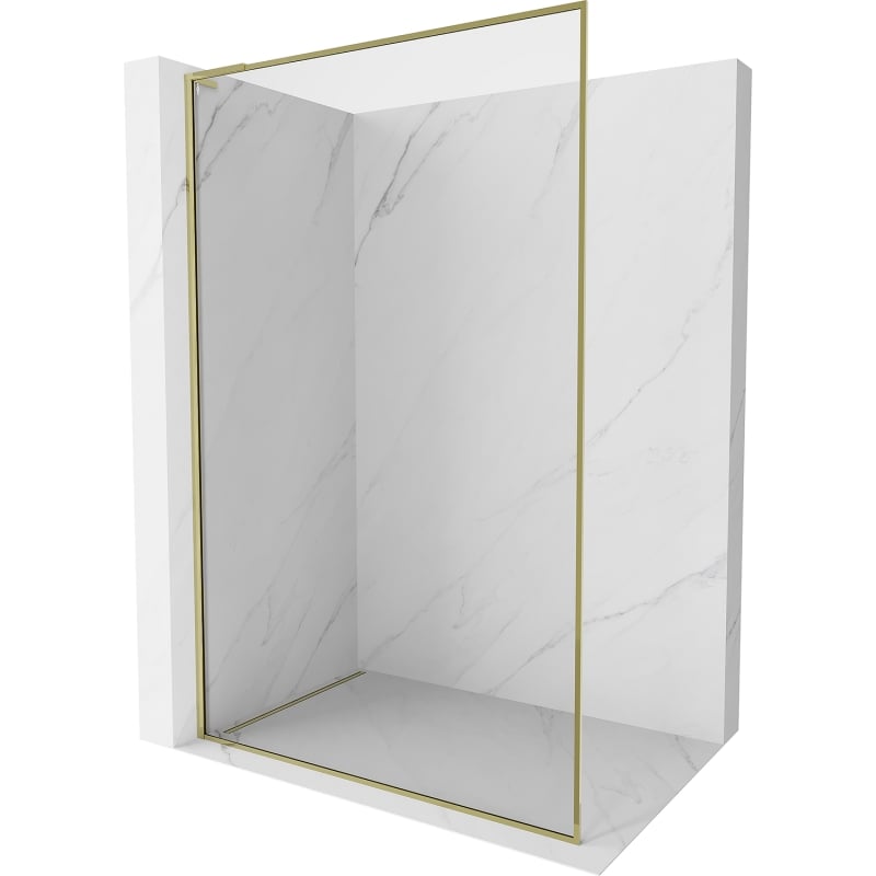 Mexen Kioto-F L ścianka prysznicowa Walk-in z ramką 105 x 202 cm, transparent 8 mm, złota - 800-105-174-50-00