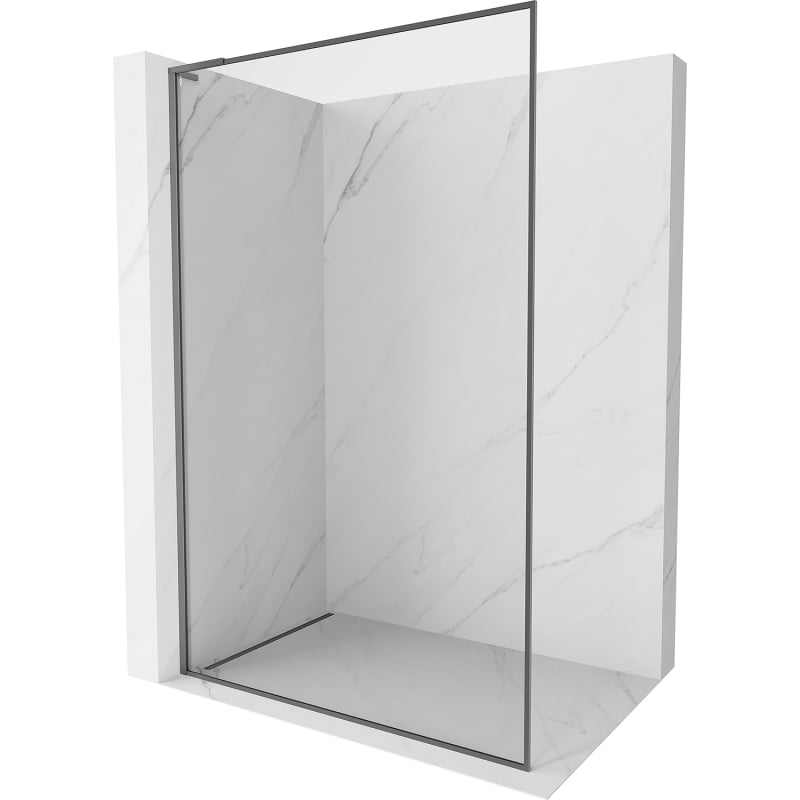 Mexen Kioto-F L ścianka prysznicowa Walk-in z ramką 70 x 202 cm, transparent 8 mm, gun metal - 800-070-174-95-00