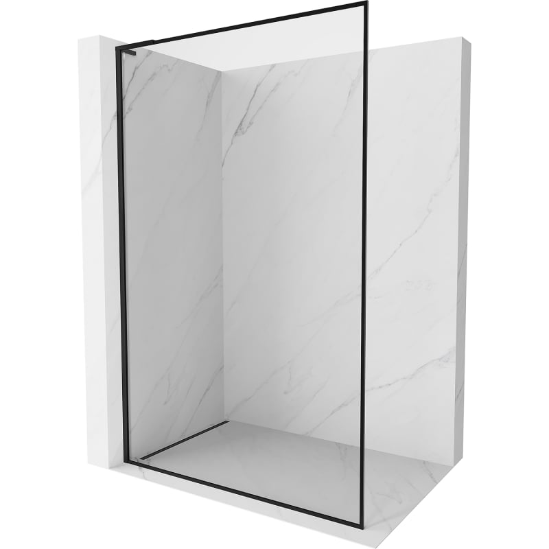 Mexen Kioto-F L ścianka prysznicowa Walk-in z ramką 55 x 202 cm, transparent 8 mm, czarna - 800-055-174-70-00