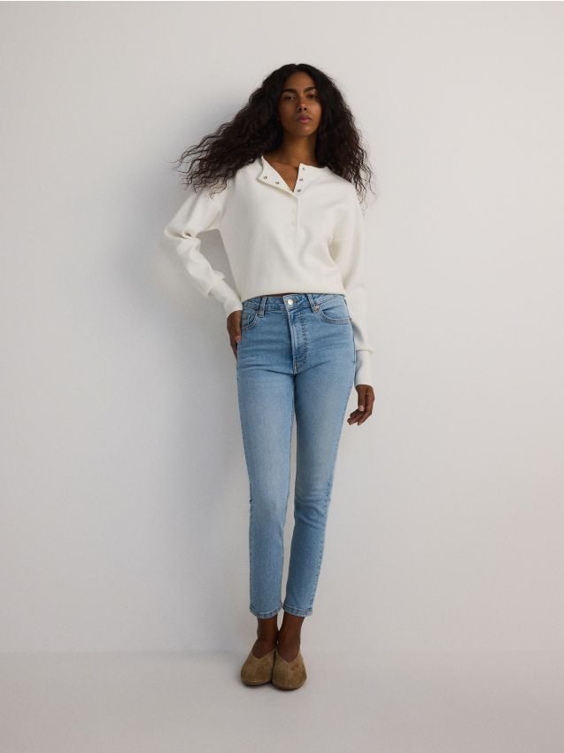 Reserved - Jeansy slim fit mid rise - niebieski