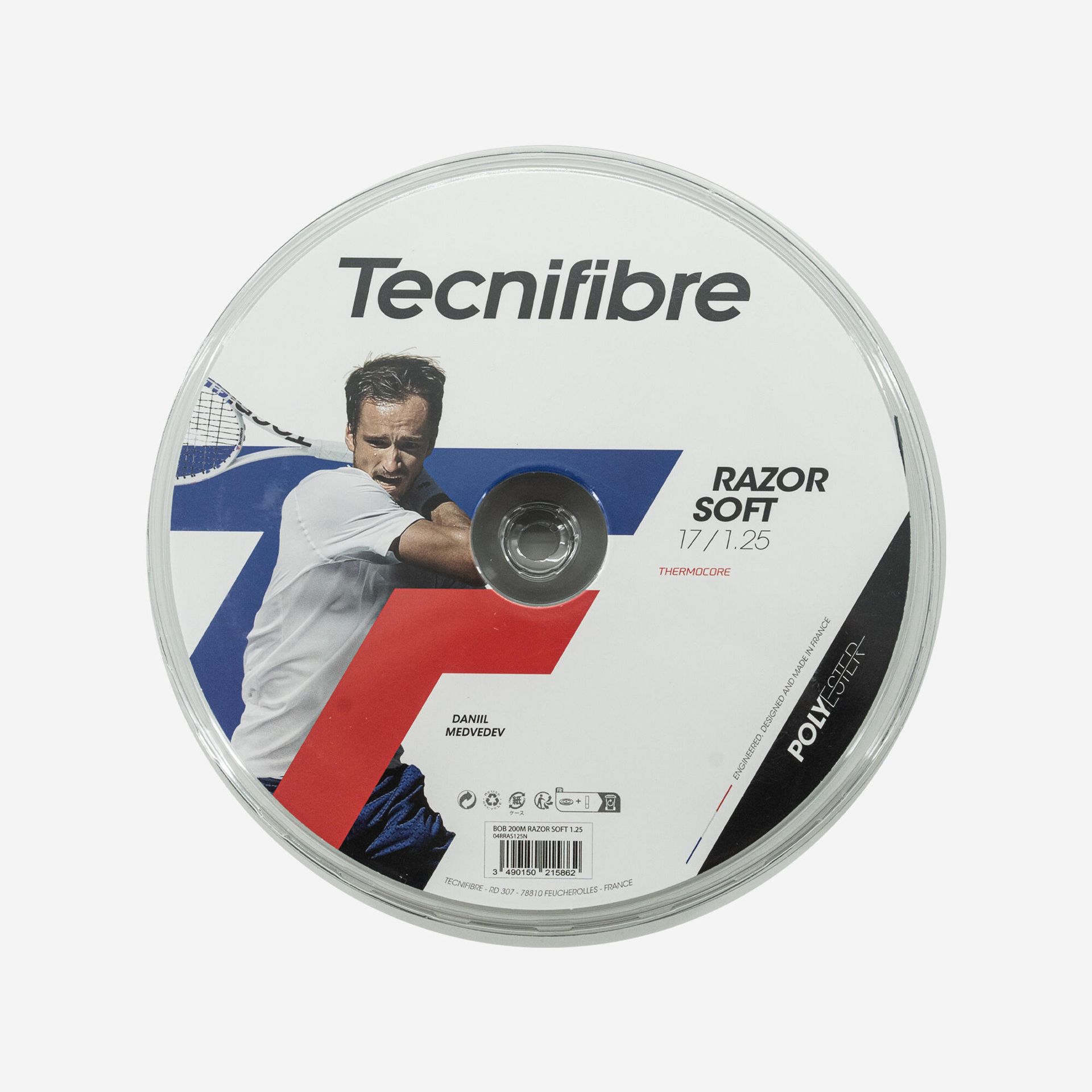 Naciąg tenisowy Tecnifibre  Razor Soft Carbon 200 m  1,25 mm