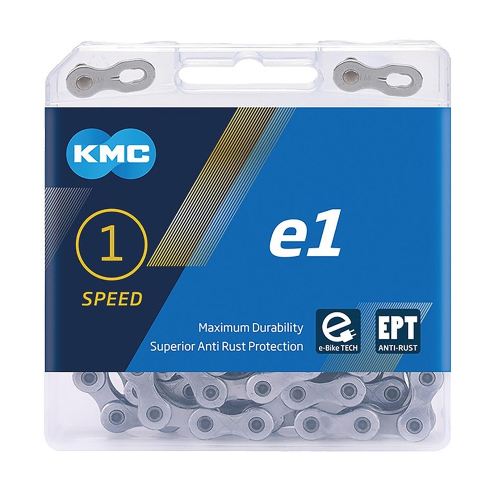 KMC E1 EPT jednobiegowy łańcuch eBike, ciemnosrebrny, 130 ogniw