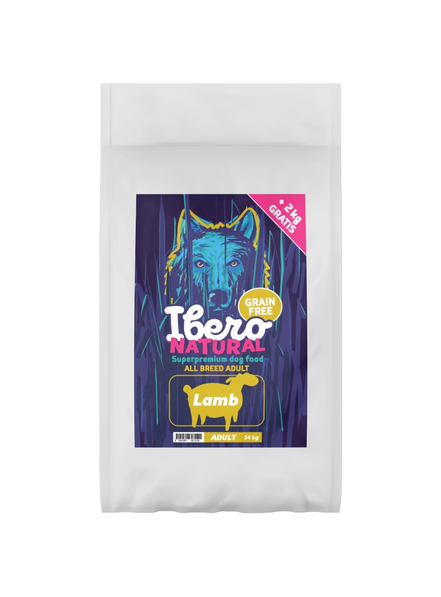 Ibero Naturalna Jagnięcina Bez Zbóż - 12+2kg Gratis