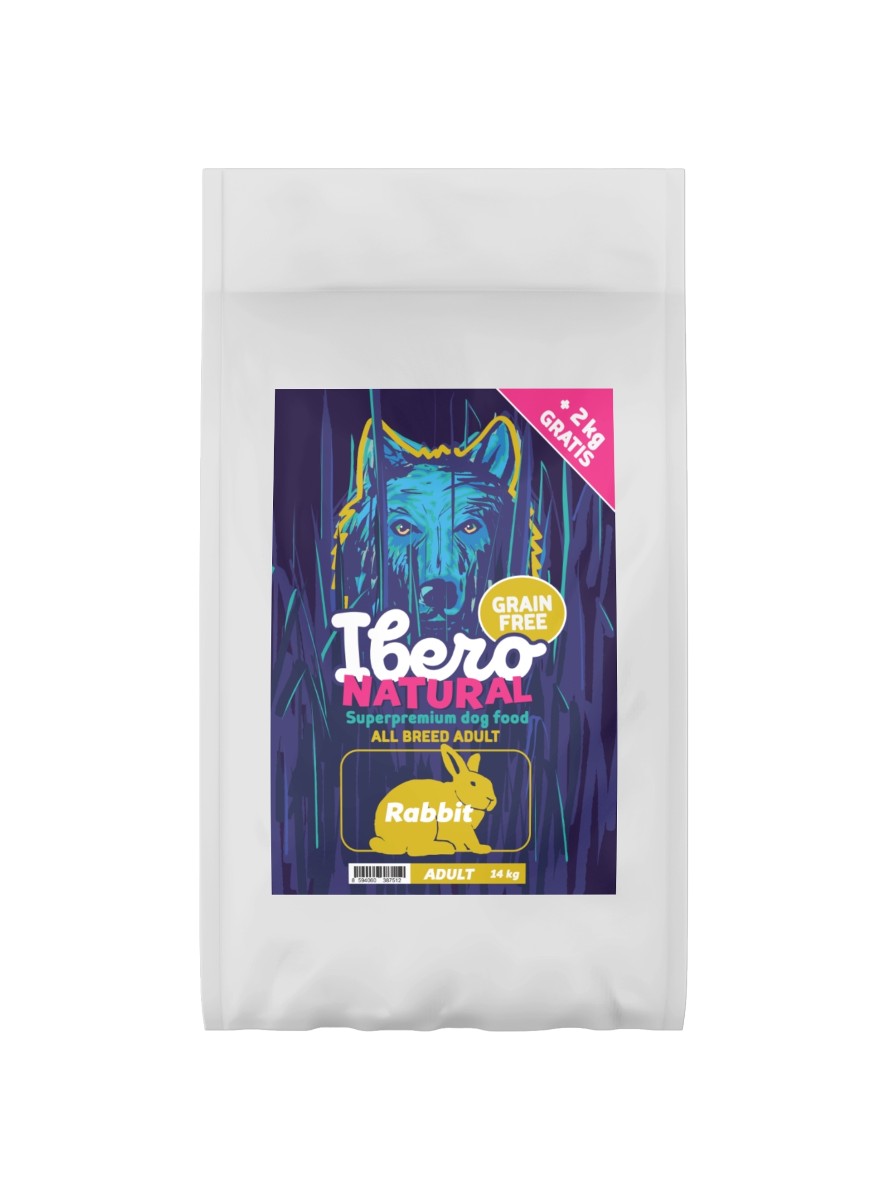 Ibero Naturalny Królik Bez Zbóż - 12+2kg Gratis
