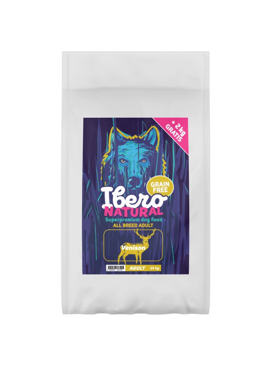 Ibero Naturalna Dziczyzna Bez Zbóż Adult - 12+2kg Gratis