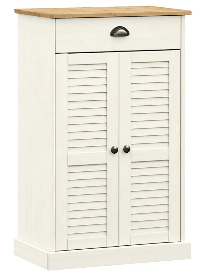 Biała klasyczna szafka na buty z drewna sosnowego D9-D58