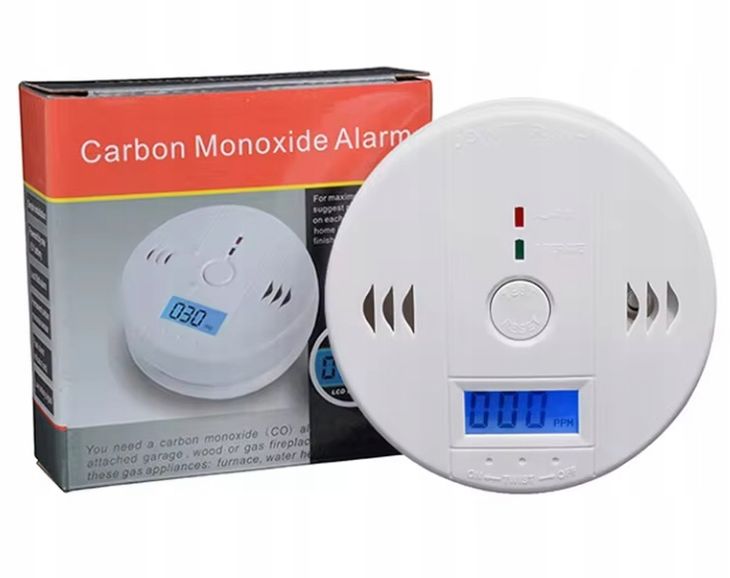 Czujnik Czadu Dymu Co Lcd Wykrywacz Tlenku Węgla Detektor