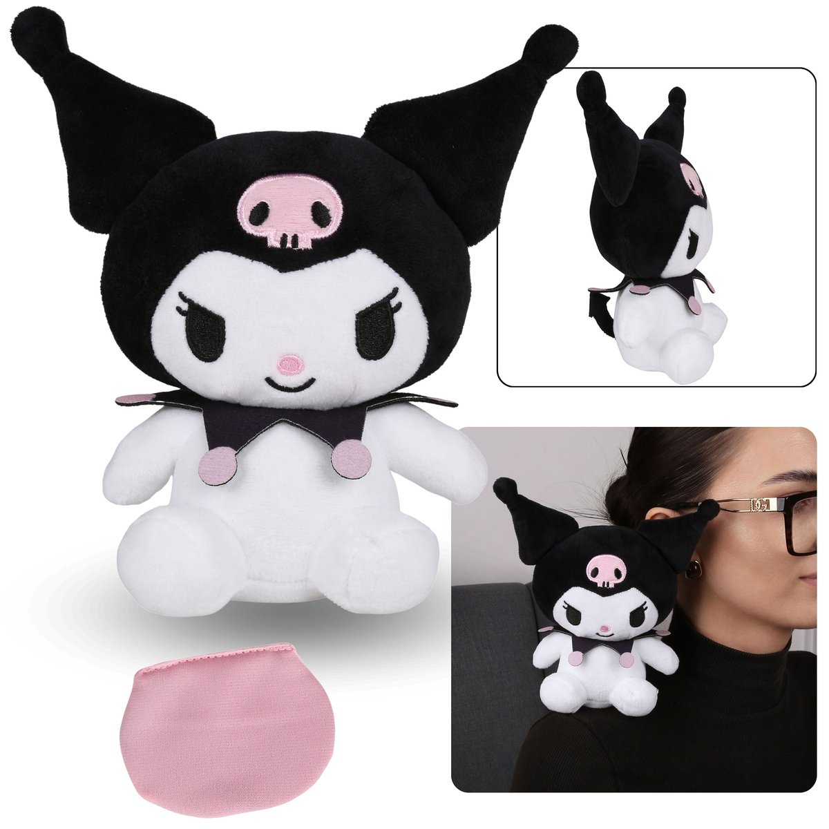 Hello Kitty Kuromi Magnetyczna maskotka na ramię, pluszowa, przytulanka, miękka zabawka 16 cm