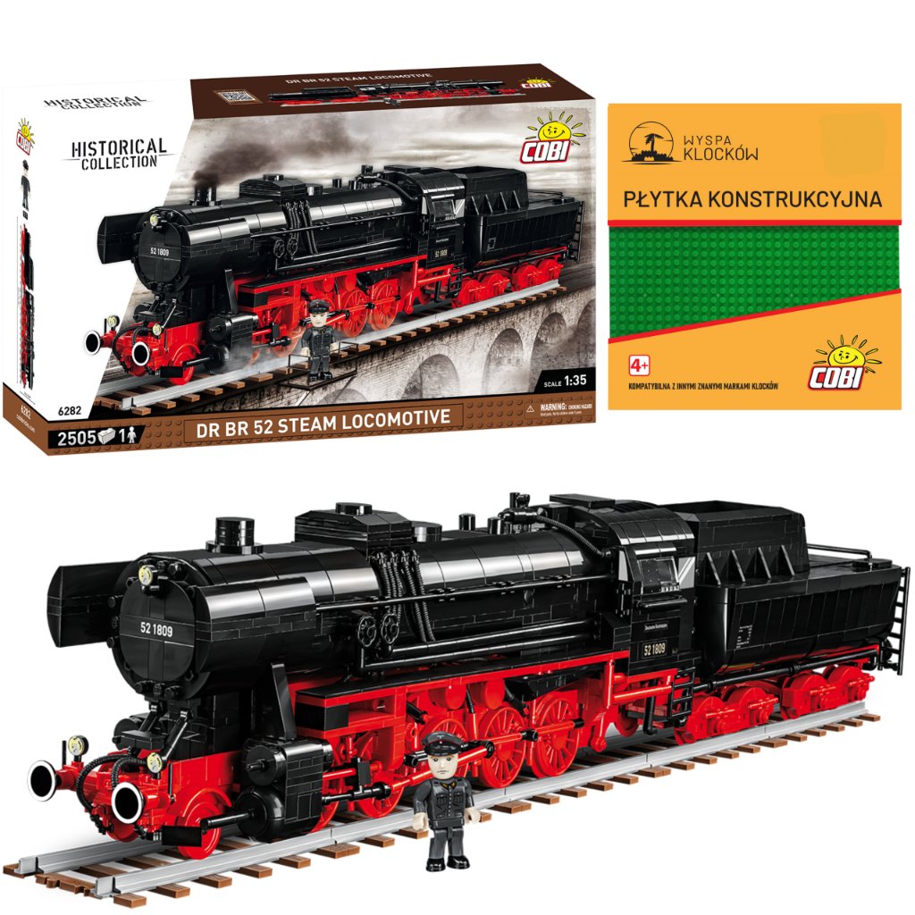 Klocki Cobi 6282 Lokomotywa Parowa Pociąg Dr Br 52 Steam 2505 El.