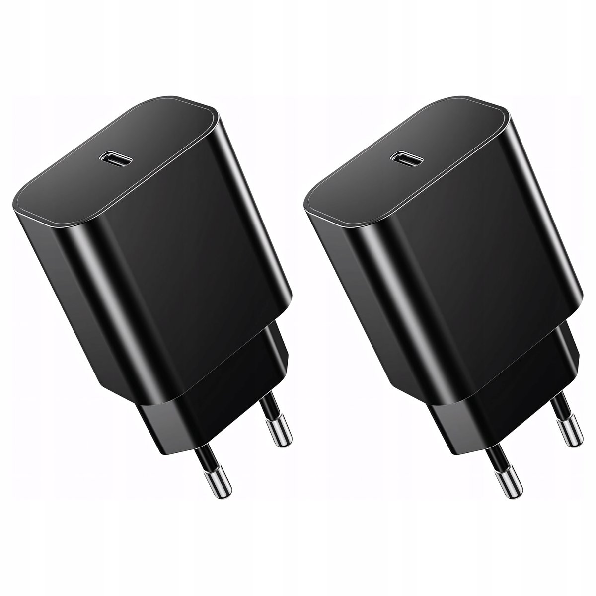 2X Ładowarka Sieciowa Szybka 20W Usb-C Qc Pd 3.0 Uniwersalna Kostka Czarna