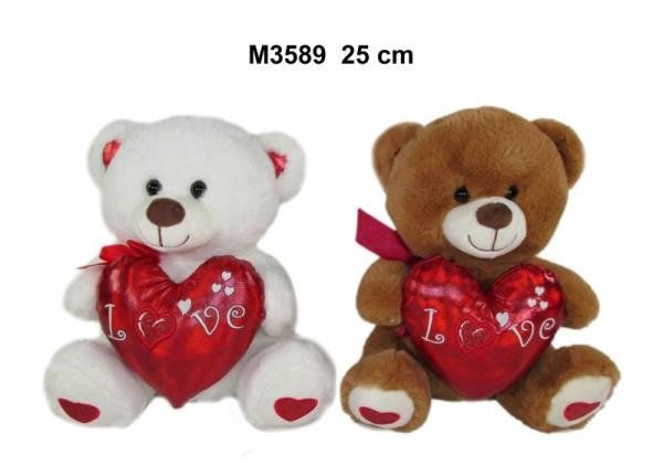 Maskotka miś 25 cm WALENTYNKI