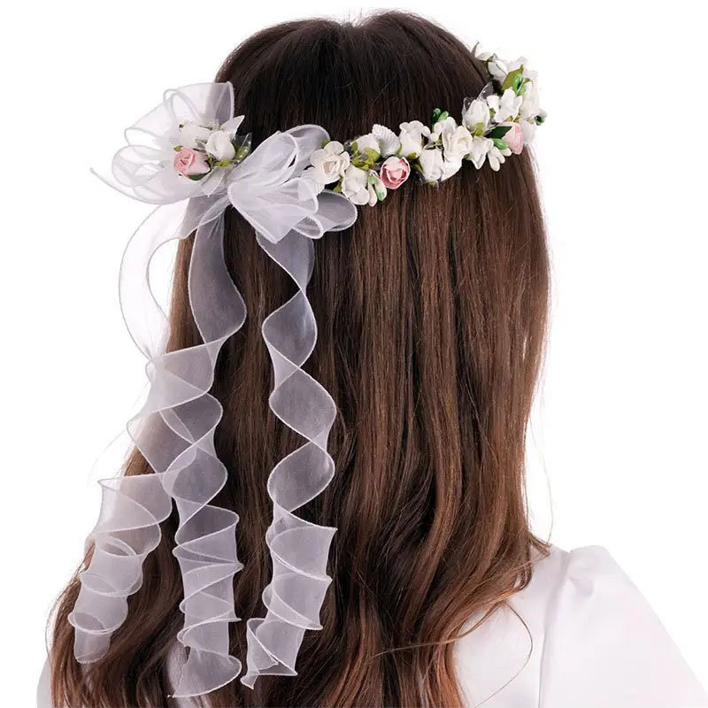 Wianek komunijny sztuczny jak żywy do komunii komunia wianki komunijne WM113-21