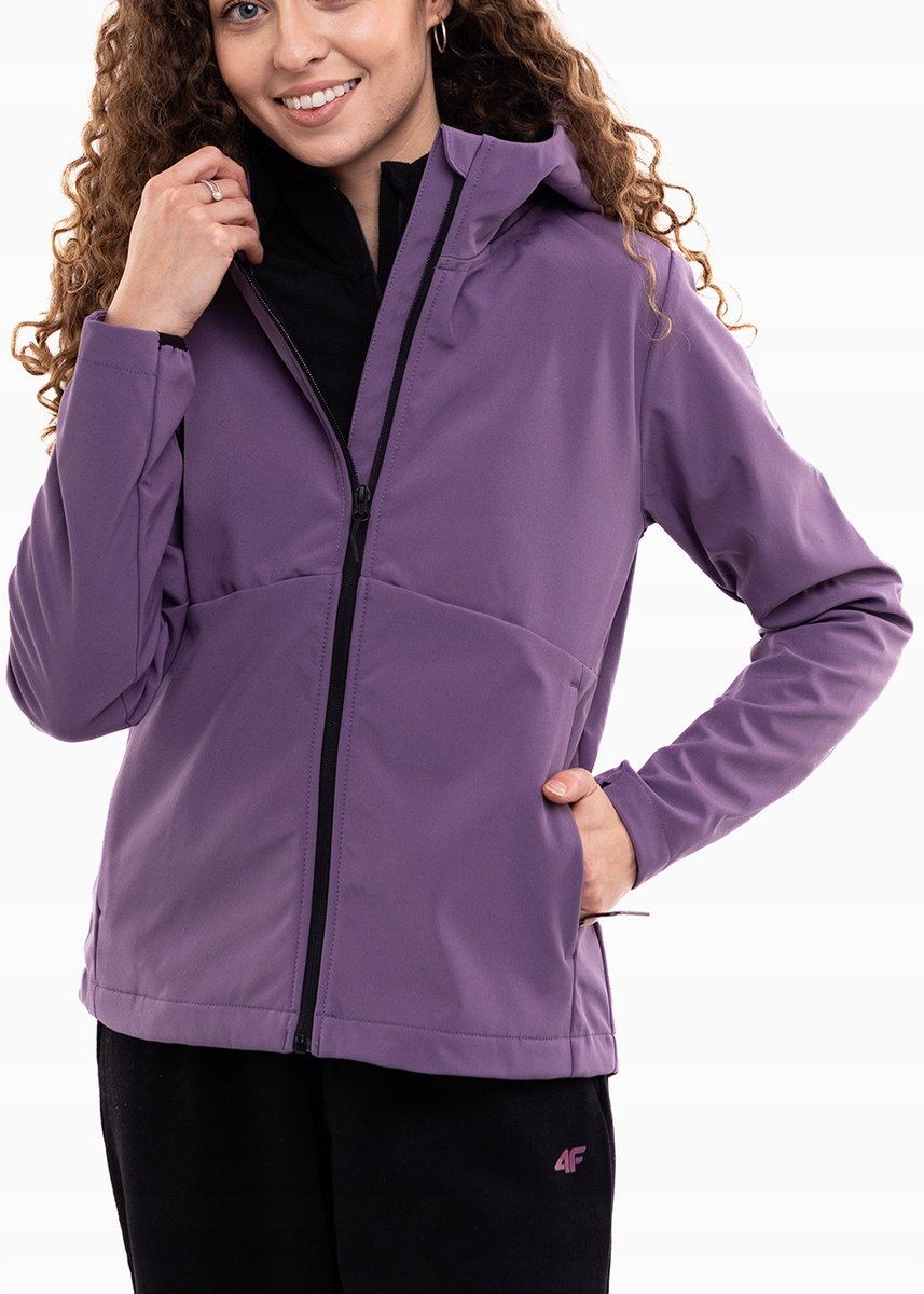 4F Kurtka damska softshell z kapturem rozsuwana przeciwdeszczowa roz. M
