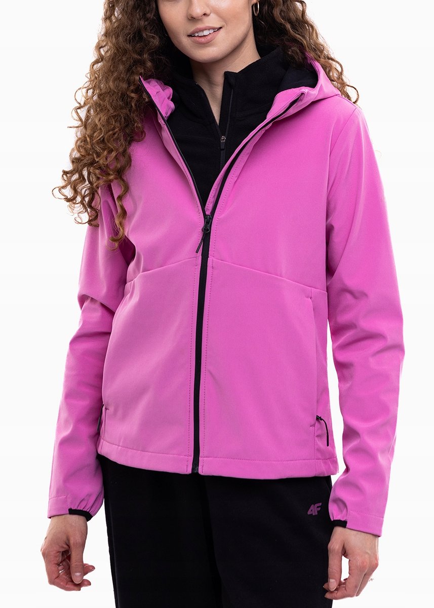 4F Kurtka damska softshell z kapturem rozsuwana przeciwdeszczowa roz. L