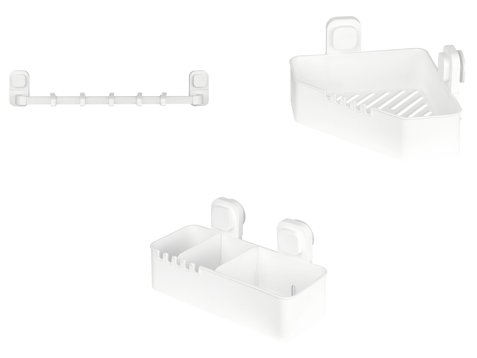 LIVARNO home Uchwyt na ręczniki/ półka narożna/ półka prysznicowa z przyssawką