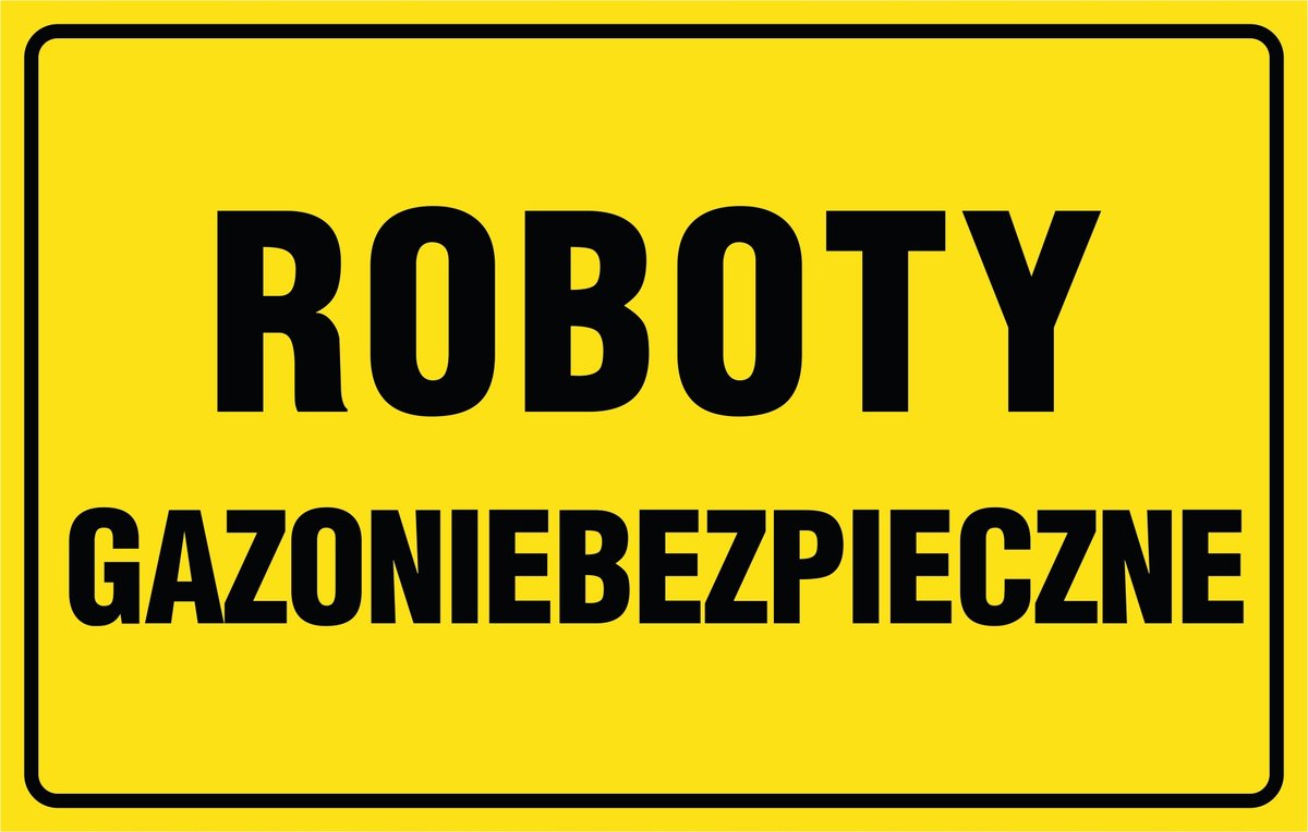 Naklejka: Roboty gazoniebezpieczne 30x42cm