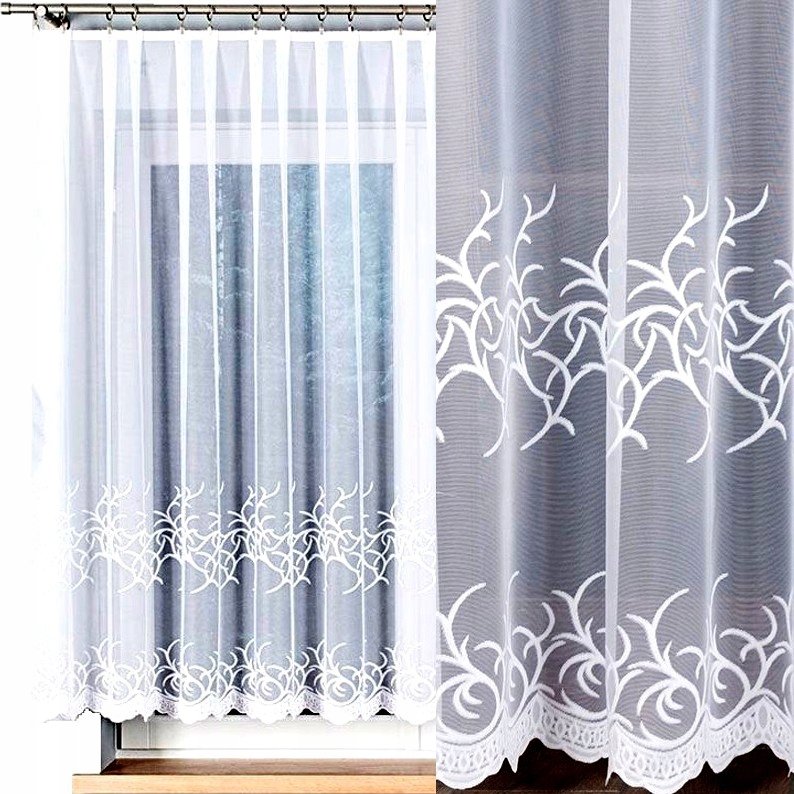 Firana żakardowa BAKARO 200x150cm prosta (gotowa) z obszyciem