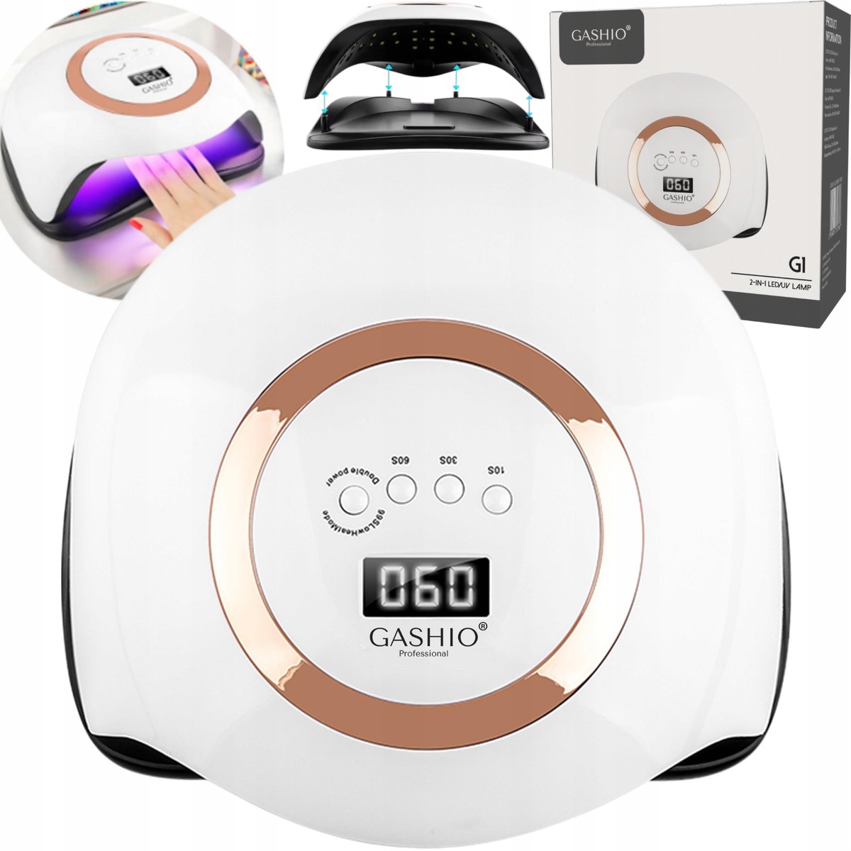 Lampa LED UV 168W do Paznokci Żeli Hybrydy Manicure Pedicure Mocna DUAL LED