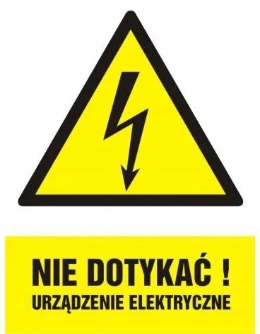 Naklejka Nie dotykać urządzenie elektryczne 10x15cm - 100szt.