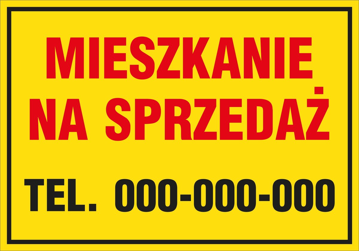 Baner informacyjny MIESZKANIE NA SPRZEDAŻ + telefon, format 250x500cm