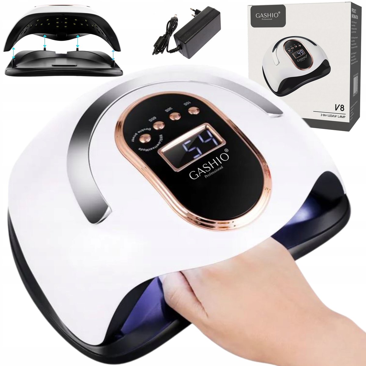Lampa LED UV 168W do Paznokci Żeli Hybrydy Manicure Pedicure Mocna DUAL LED