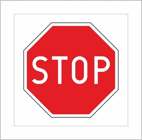 Znak drogowy STOP, naklejka, format 60x60cm