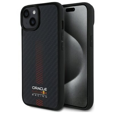 Etui RED BULL Carbon Fiber Power Bar MagSafe do Apple iPhone 14 Czarny