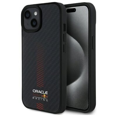 Etui RED BULL Carbon Fiber Power Bar MagSafe do Apple iPhone 15 Czarny