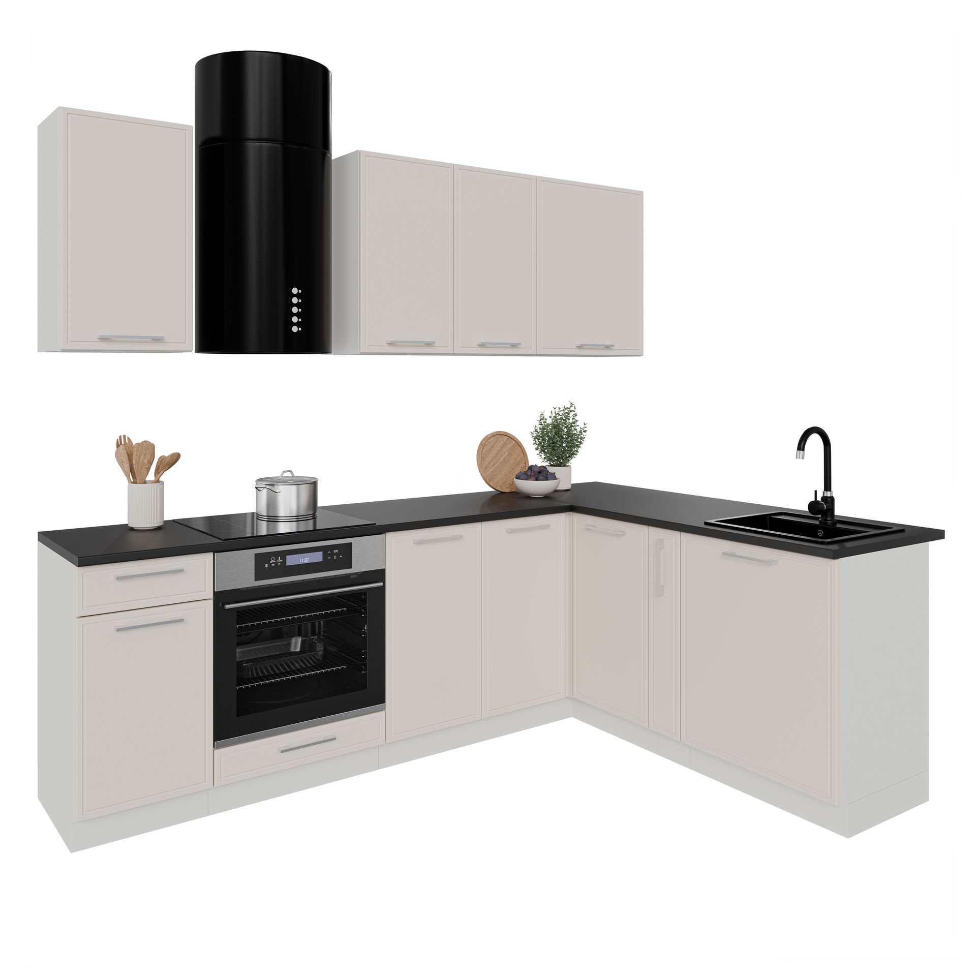Zestaw Mebli Kuchennych Alto 240X175 Cm Mdf Kaszmir