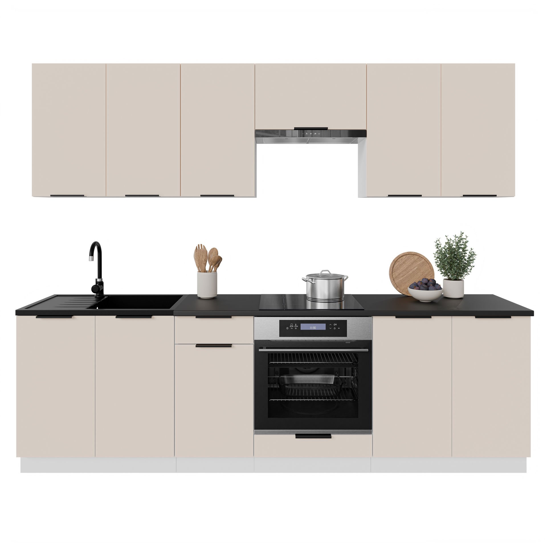 Zestaw Mebli Kuchennych Alto 260 Cm Laminat Kaszmir