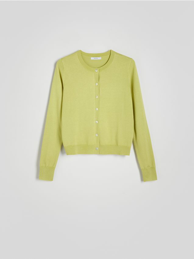 Reserved - Kardigan z wiskozą - zielony