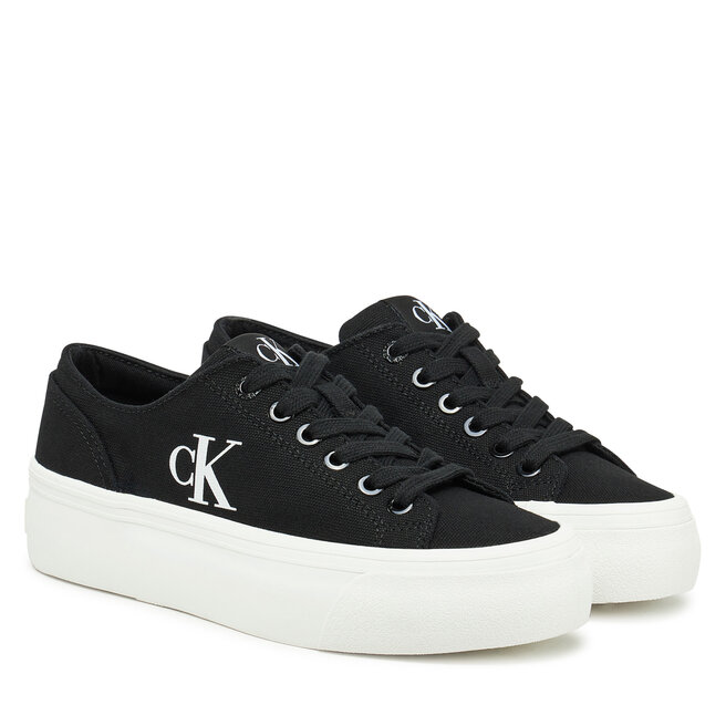 Tenisówki Calvin Klein Jeans Vulc Flatform Low Cv Mg YW0YW01763 Czarny