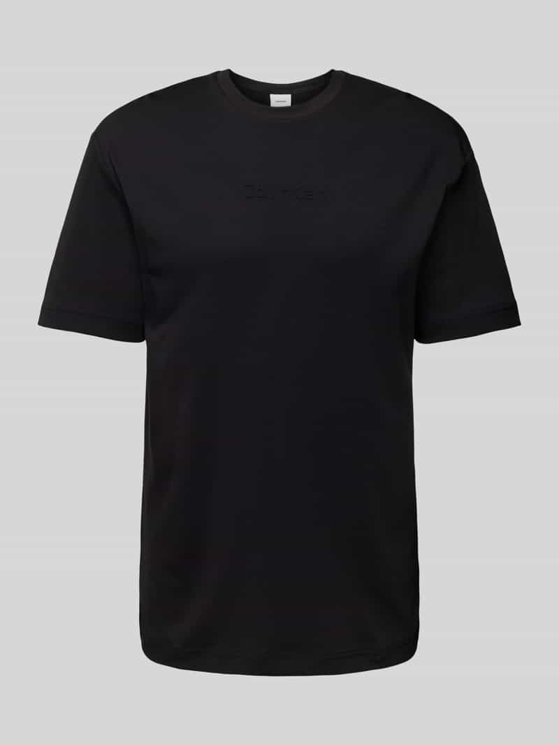 T-shirt z detalem z logo model ‘TECH INTERLOCK’