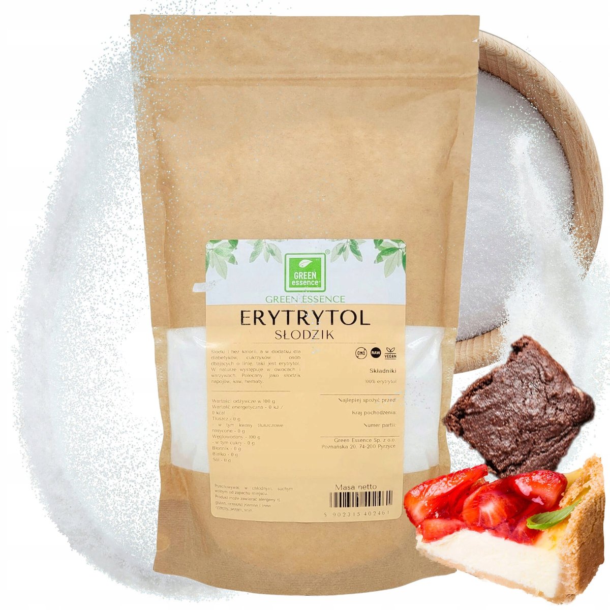 Erytrytol 1Kg Erytrol Słodzik Naturalny 0 Kalorii Zamiast Cukru 1000G Keto