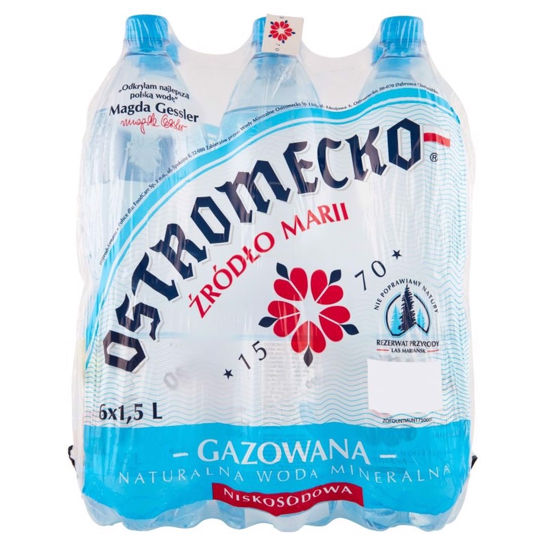 Ostromecko Naturalna woda mineralna gazowana 1,5 l x 6 sztuk