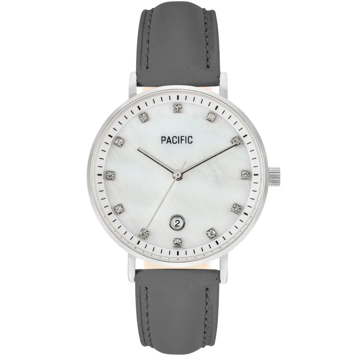 Srebrny damski zegarek na szarym pasku PACIFIC X6090-05