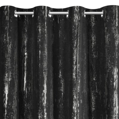 Zasłona EUROFIRANY Libi 140 x 250 cm Czarno-srebrny