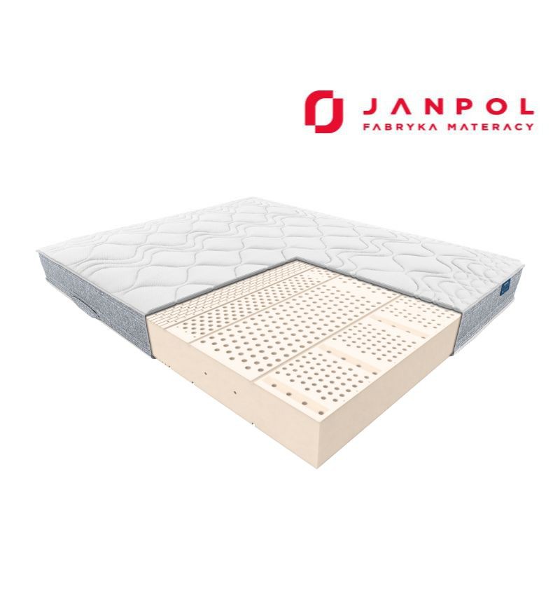 JANPOL FIDES – materac lateksowy, piankowy, Rozmiar - 160x200, Kolor - Grey, Pokrowiec - Adaptive , 603-671-572
