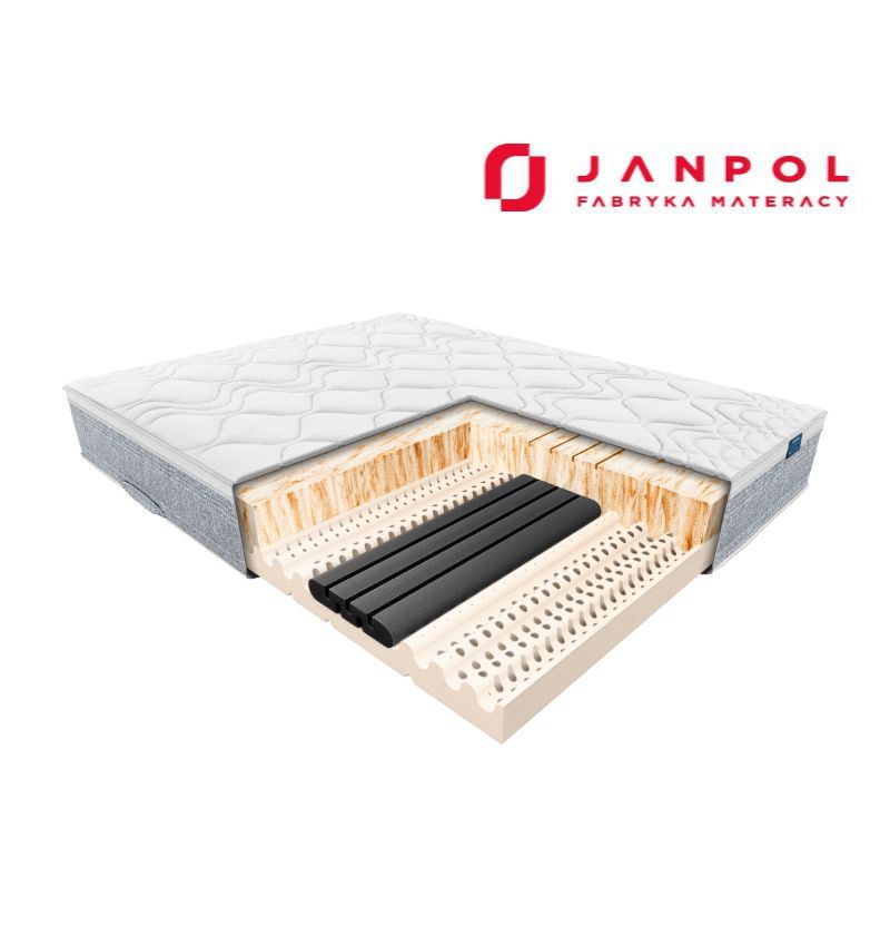 JANPOL HADAR – materac lateksowy, piankowy, Rozmiar - 160x190, Kolor - Grey, Pokrowiec - Adaptive , 603-671-572
